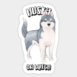 Husky On Watch Sticker